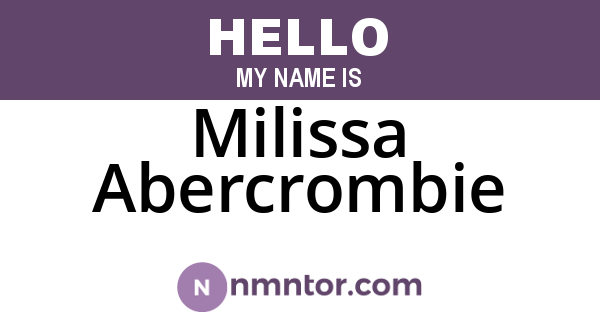 Milissa Abercrombie
