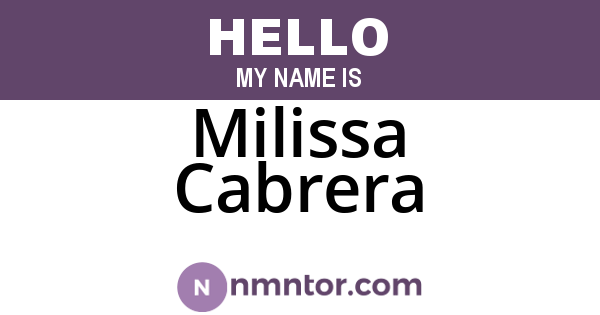 Milissa Cabrera