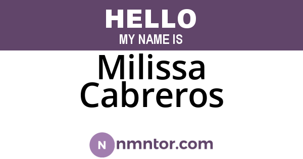 Milissa Cabreros