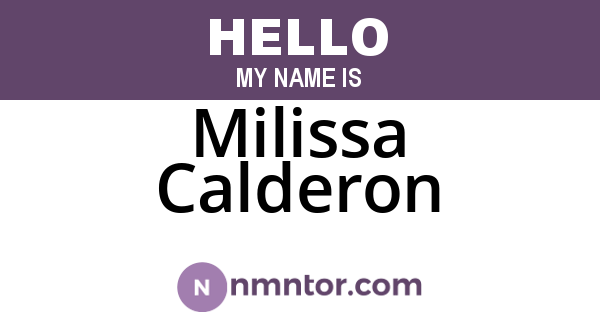 Milissa Calderon
