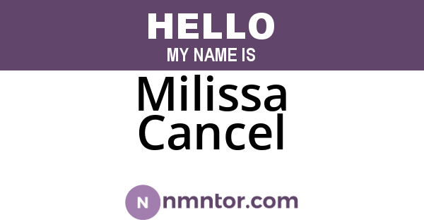 Milissa Cancel