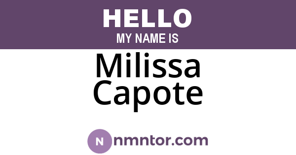 Milissa Capote