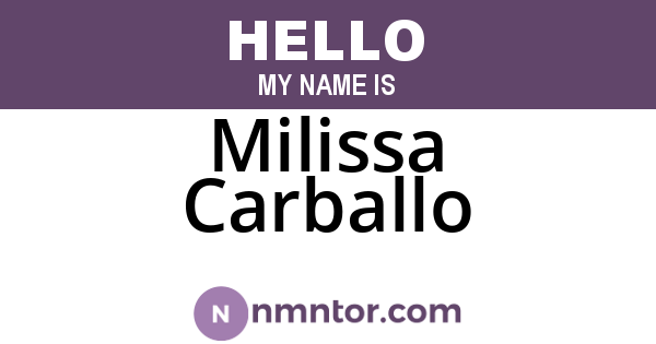 Milissa Carballo