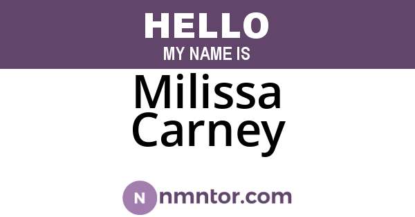 Milissa Carney