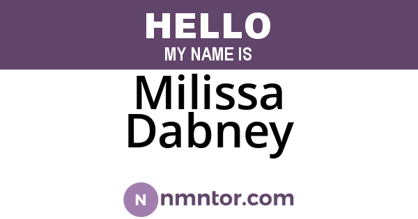 Milissa Dabney