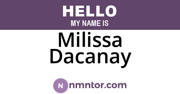 Milissa Dacanay