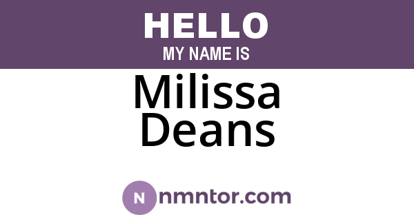 Milissa Deans