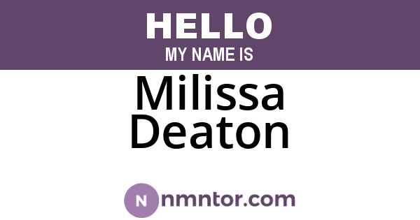 Milissa Deaton
