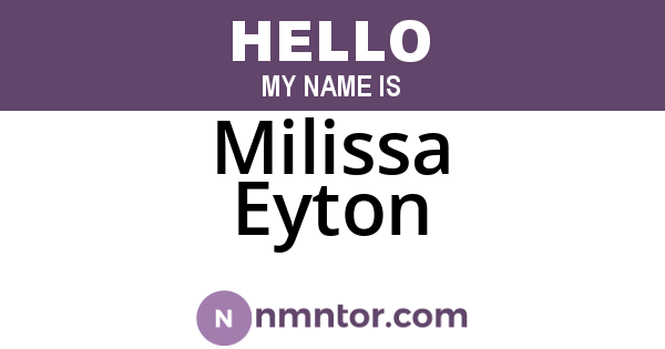 Milissa Eyton