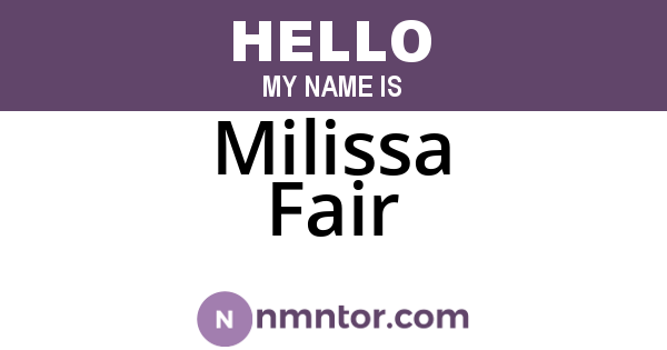 Milissa Fair