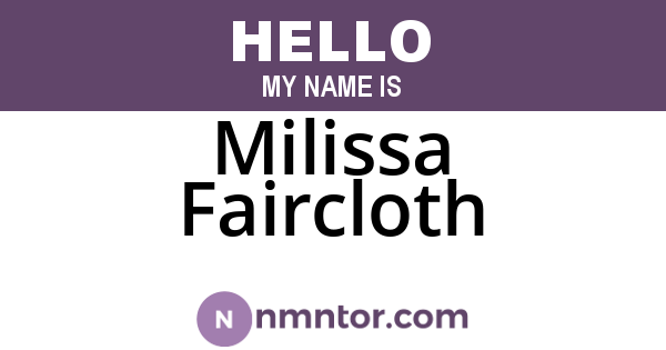 Milissa Faircloth