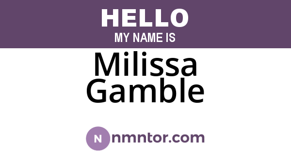 Milissa Gamble