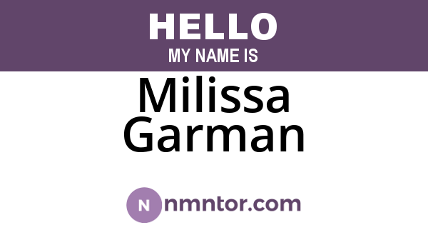 Milissa Garman