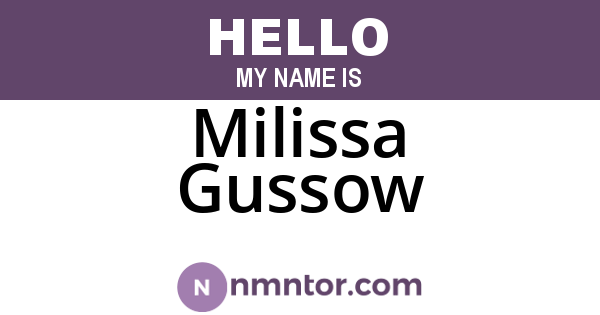 Milissa Gussow