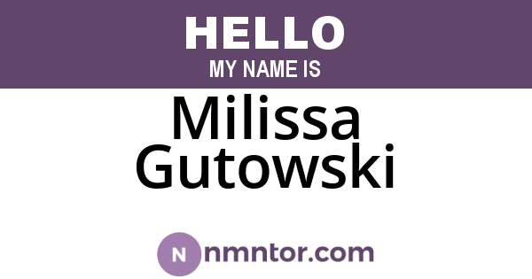 Milissa Gutowski