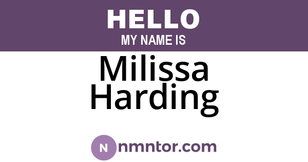 Milissa Harding