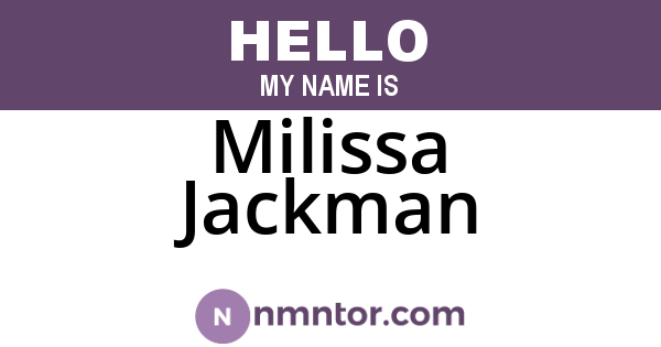 Milissa Jackman