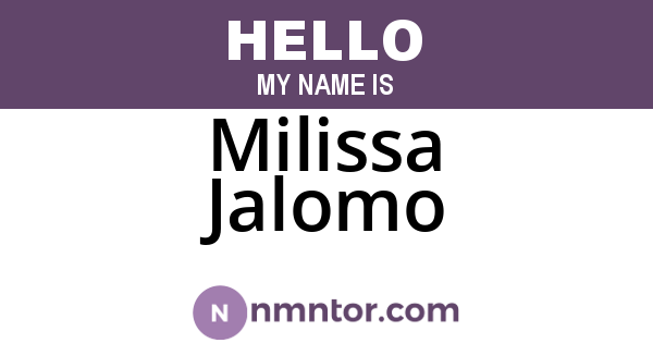 Milissa Jalomo