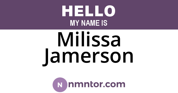 Milissa Jamerson