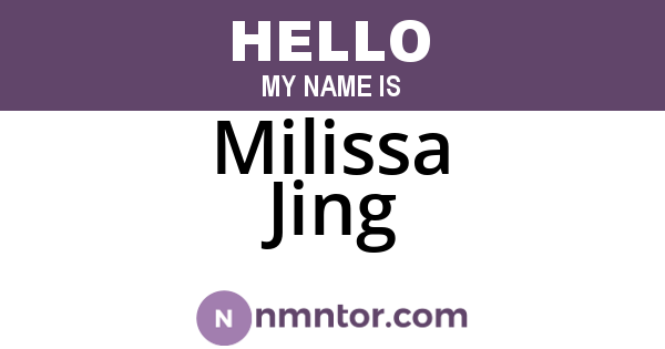 Milissa Jing