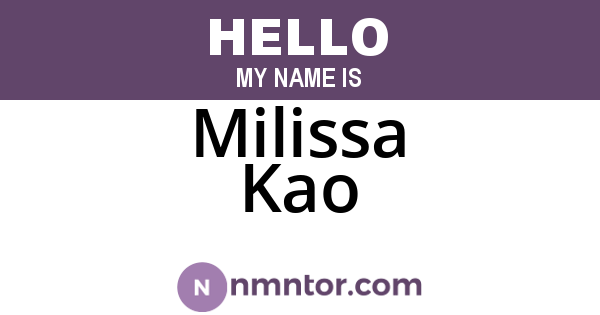 Milissa Kao