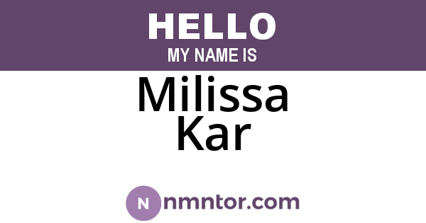 Milissa Kar