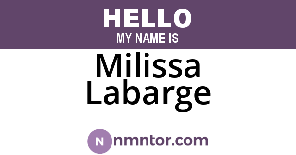 Milissa Labarge