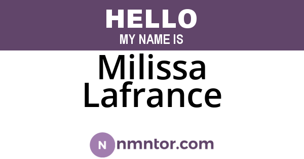 Milissa Lafrance