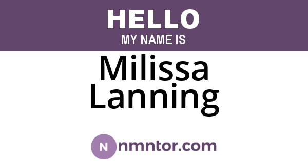 Milissa Lanning