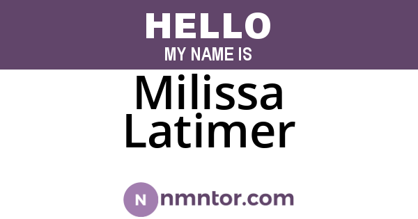 Milissa Latimer