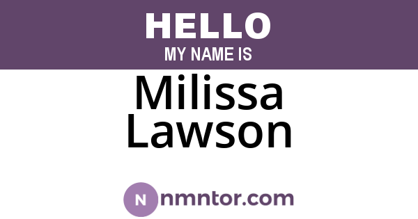 Milissa Lawson
