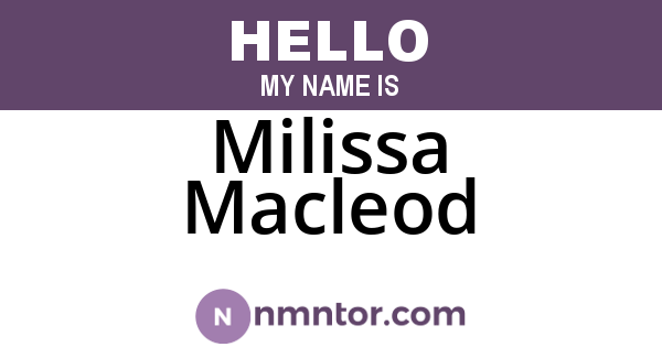 Milissa Macleod