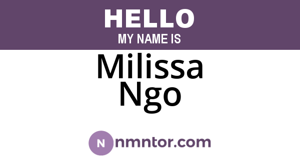 Milissa Ngo