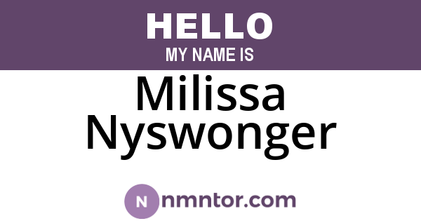 Milissa Nyswonger