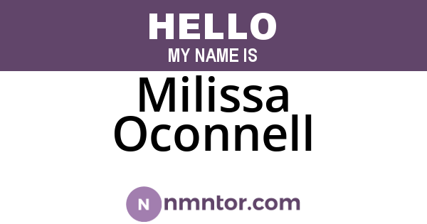 Milissa Oconnell