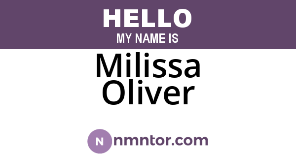 Milissa Oliver