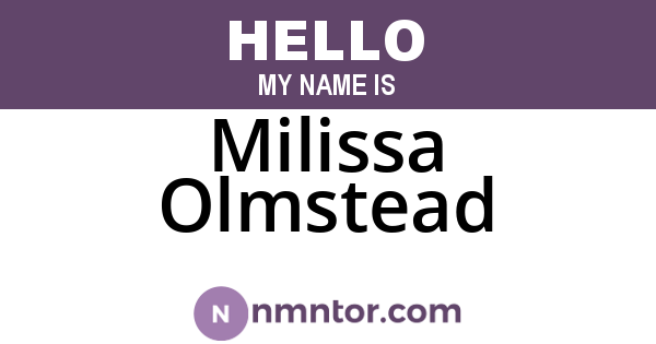 Milissa Olmstead