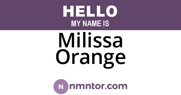 Milissa Orange