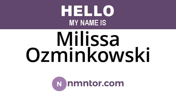 Milissa Ozminkowski