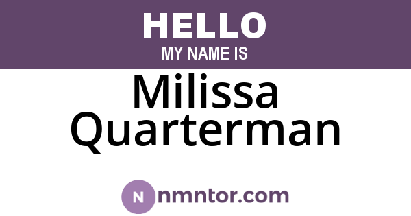 Milissa Quarterman