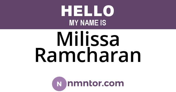 Milissa Ramcharan