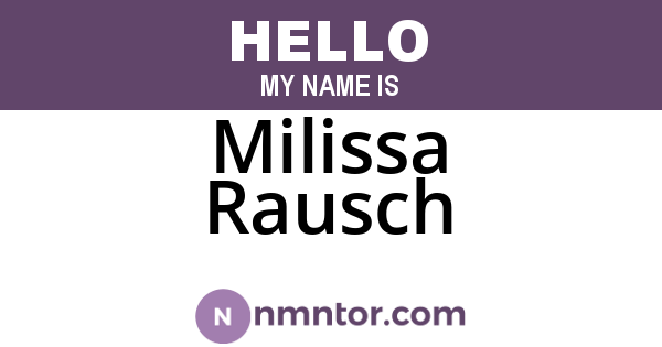 Milissa Rausch