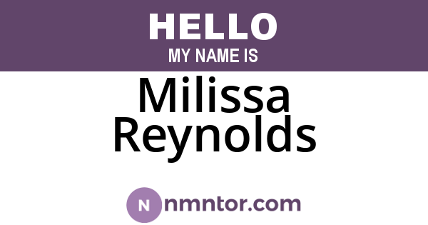Milissa Reynolds