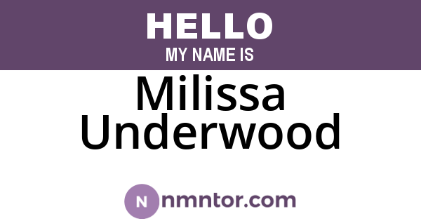 Milissa Underwood