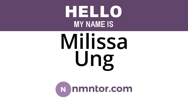 Milissa Ung