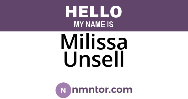 Milissa Unsell