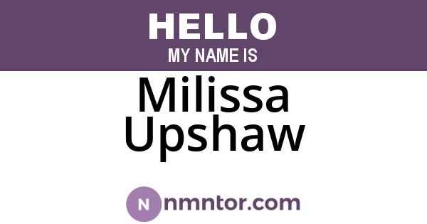 Milissa Upshaw