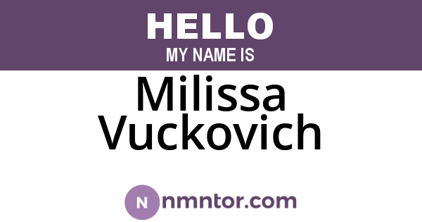 Milissa Vuckovich