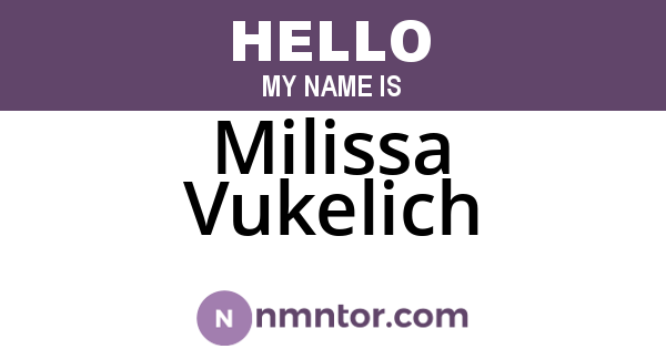 Milissa Vukelich