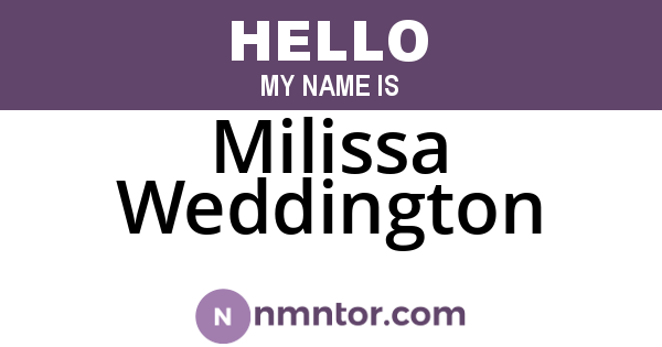 Milissa Weddington
